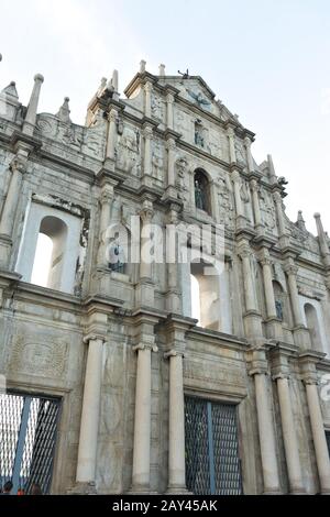 ruins of St. Paul's Cathedral in Macau Stock Photo