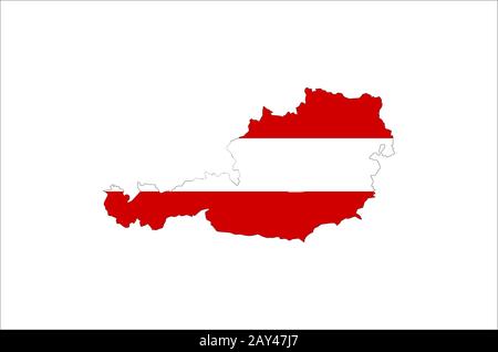 Map and flag of Austria Stock Photo - Alamy