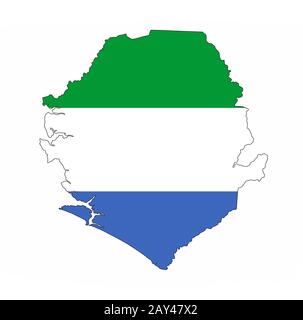 Map and flag of Sierra Leone Stock Photo - Alamy