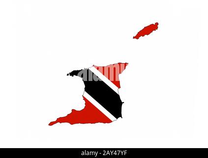 trinidad tobago flag map Stock Photo