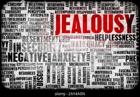 Jealousy as a Negative Emotion Concept Art Stock Photo - Alamy