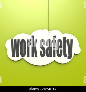 White cloud with work safety Stock Photo