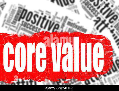 Word cloud core value Stock Photo