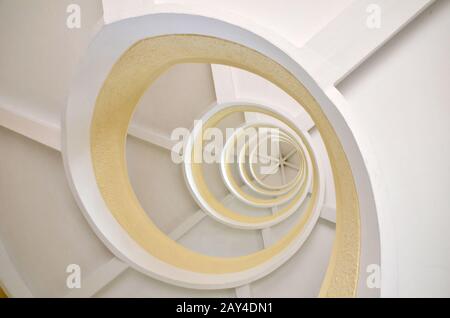 Spiral Staircase in a Pagoda at Chinese Garden Stock Photo