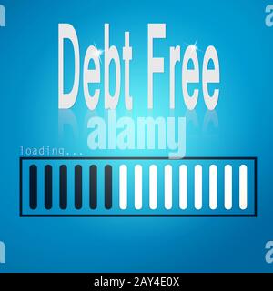 Debt free blue loading bar Stock Photo