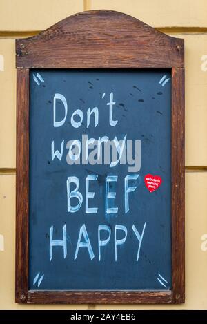 sign spotted in Krakow, Poland Stock Photo