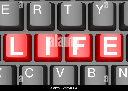 Life button on modern computer keyboard Stock Photo