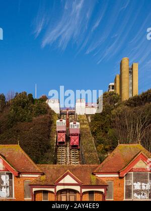 Funicular railway at Leas Cliff Folkestone, UK Stock Photo