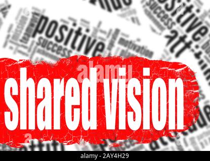 Word cloud shared vision Stock Photo