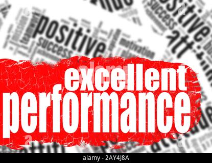 Word cloud excellent performance Stock Photo
