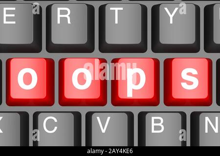 Oops button on modern computer keyboard Stock Photo