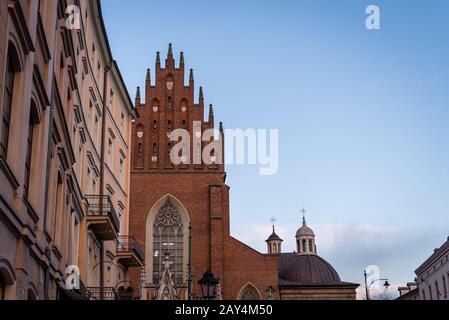 Outside Holy Trinity Church, Krakow, Poland Stock Photo