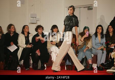 Models on the catwalk during the 16Arlington show at London Fashion Week February 2020 show at Mess Hall, Mayfair, in London. Stock Photo