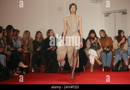 Models on the catwalk during the 16Arlington show at London Fashion Week February 2020 show at Mess Hall, Mayfair, in London. Stock Photo