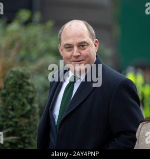 Downing Street, London, UK. 14th February 2020. Ben Wallace MP, Secretary of State for Defence, arrives for weekly cabinet meeting. Credit: Malcolm Park/Alamy. Stock Photo