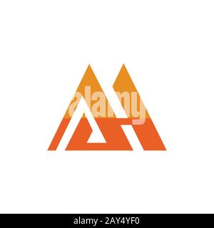 Initial letter ah or ha logo design template Stock Vector