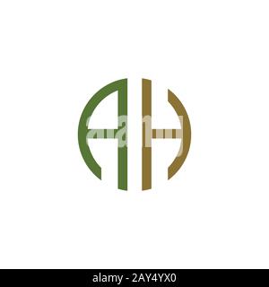 Initial letter ah or ha logo design template Stock Vector