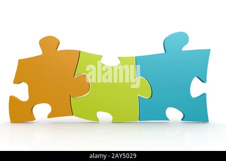 Color puzzle three pieces Stock Photo