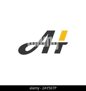 Initial letter ah or ha logo design template Stock Vector