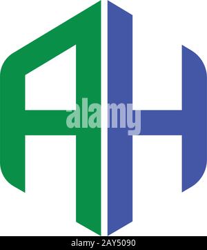 Initial letter ah or ha logo design template Stock Vector
