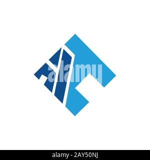 Initial letter ah or ha logo design template Stock Vector