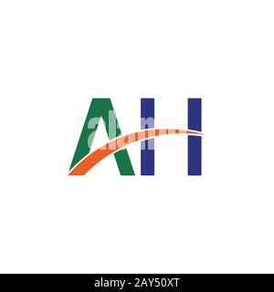 Initial letter ah or ha logo design template Stock Vector