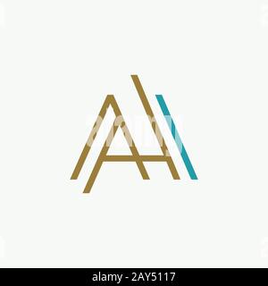 Initial letter ah or ha logo design template Stock Vector