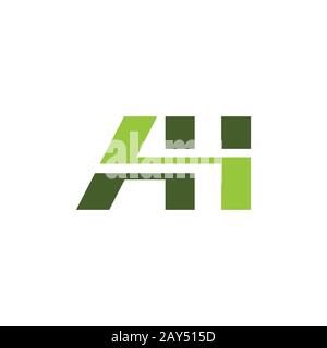 Initial letter ah or ha logo design template Stock Vector