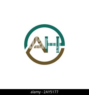 Initial letter ah or ha logo design template Stock Vector