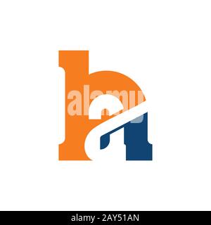Initial letter ah or ha logo design template Stock Vector
