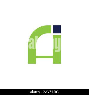 Initial letter ah or ha logo design template Stock Vector