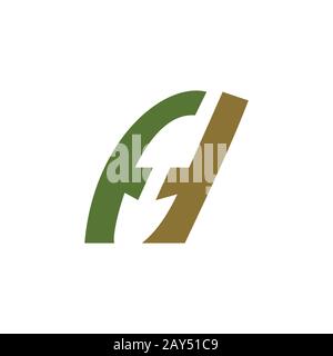 Initial letter ah or ha logo design template Stock Vector