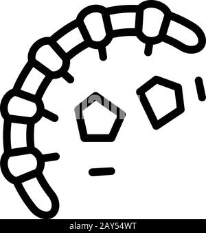 dog parasite worm line icon vector. dog parasite worm sign. isolated ...