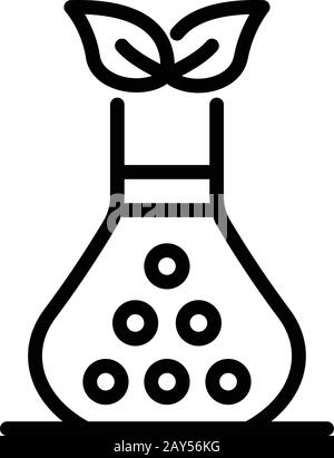 Phyto flask icon, outline style Stock Vector