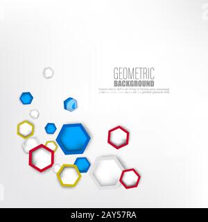 Geometric colorful hexagonal shapes background Abstract vector background Stock Vector