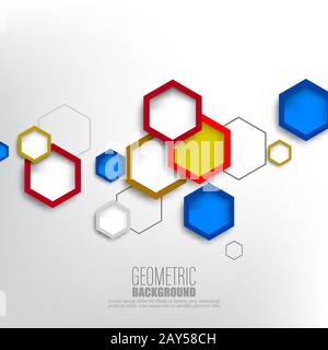 Geometric colorful hexagonal shapes background Vector background Stock Vector