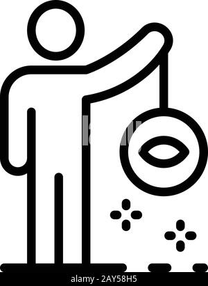 Man hypnosis icon, outline style Stock Vector