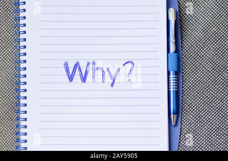 Why write on notebook Stock Photo