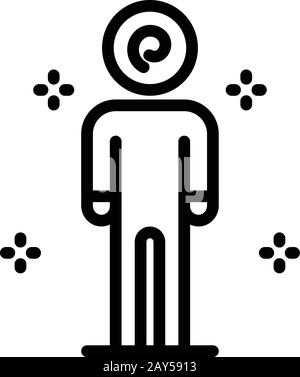 Human hypnosis icon, outline style Stock Vector