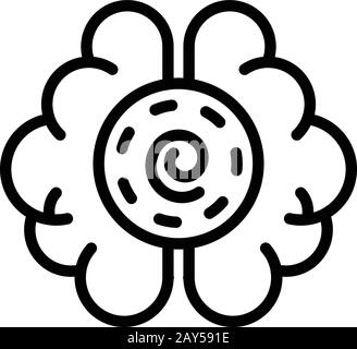 Brain hypnosis icon, outline style Stock Vector