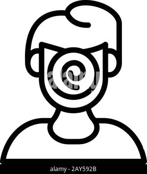 Face hypnosis icon, outline style Stock Vector