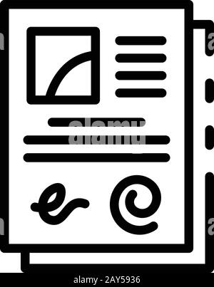 Hypnosis paper icon, outline style Stock Vector