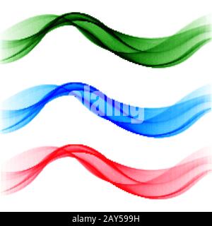 Set of stylish colored waves. Brochure template, design element Stock Vector