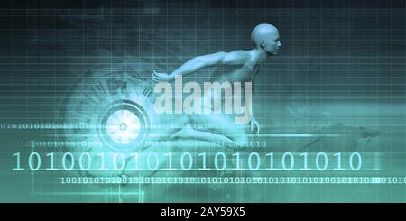Binary Technology Stream Stock Photo