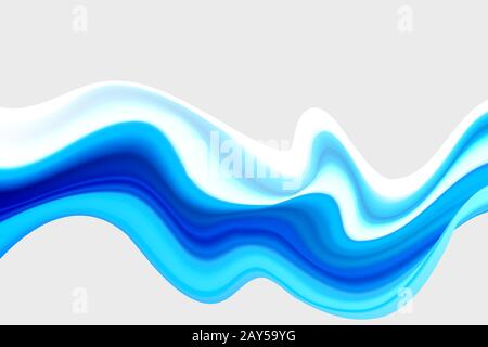 Blue wave acrylic paint Wavy paint drips vector background waves Stock Vector