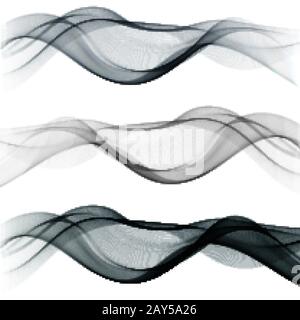 Modern futuristic soft smoke gradient flow lines collection. Vector illustration Stock Vector