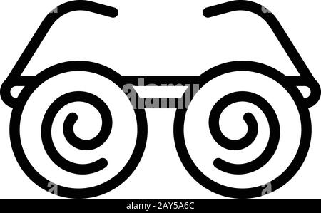 Hypnosis eyeglasses icon, outline style Stock Vector