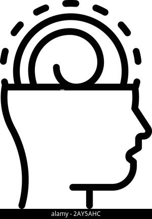 Mind hypnosis icon, outline style Stock Vector