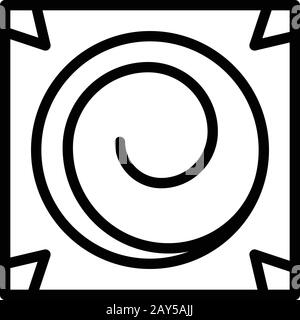 Square hypnosis icon, outline style Stock Vector