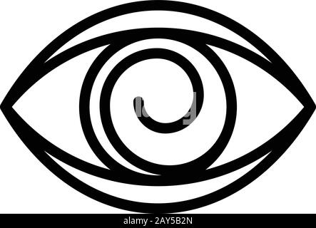 Eye hypnosis icon, outline style Stock Vector